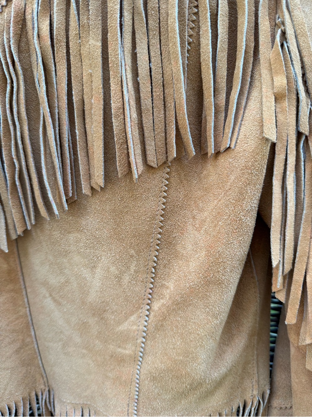 Sea Dream Vintage Leather Fringe Jacket - Vintage Size 10 - Picture 11 of 13